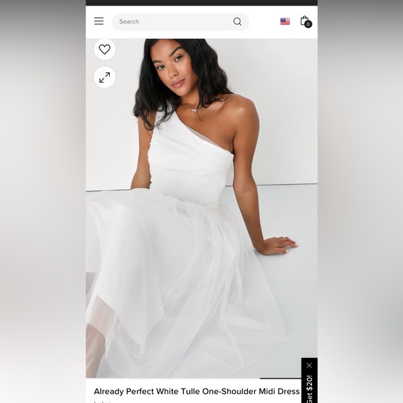 Lulus Already Perfect White Tulle One-Shoulder Midi Dress - Picture 2 of 7
